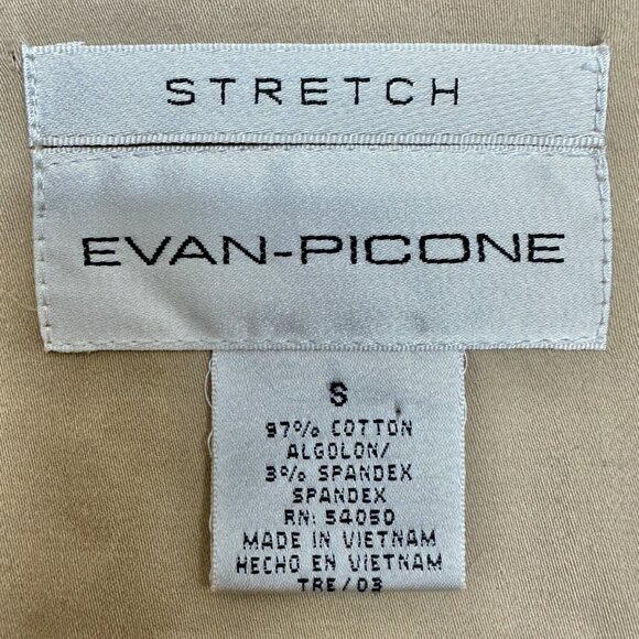 Evan-Picone Shacket Womens S Stretch Beige Shirt Jacket LS Pockets Zip Snap - Picture 8 of 13